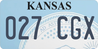 KS license plate 027CGX