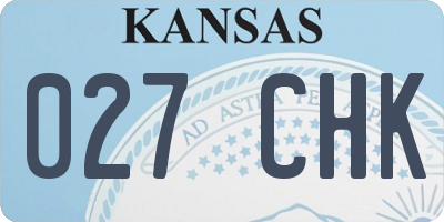KS license plate 027CHK