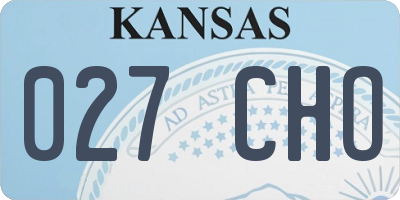 KS license plate 027CHO