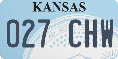 KS license plate 027CHW