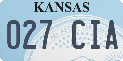 KS license plate 027CIA