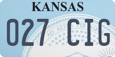 KS license plate 027CIG