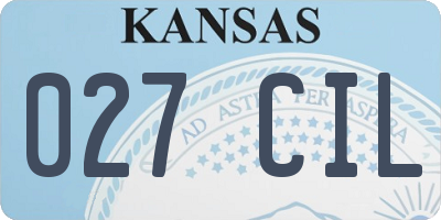 KS license plate 027CIL