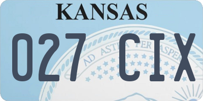 KS license plate 027CIX