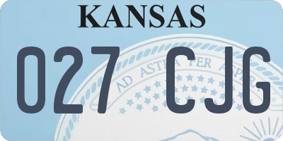 KS license plate 027CJG