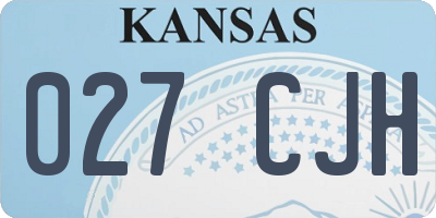 KS license plate 027CJH