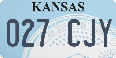 KS license plate 027CJY