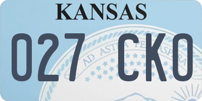 KS license plate 027CKO