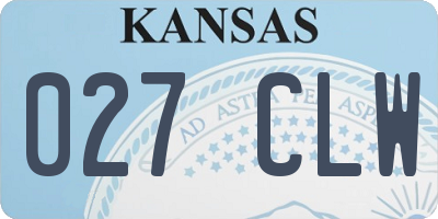 KS license plate 027CLW