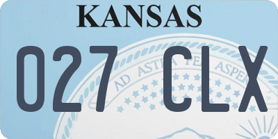 KS license plate 027CLX