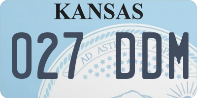 KS license plate 027DDM