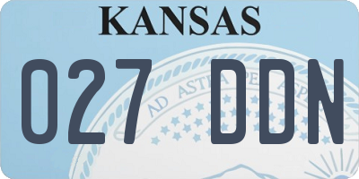 KS license plate 027DDN