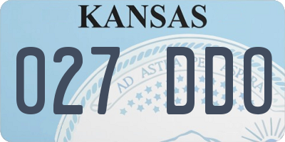 KS license plate 027DDO