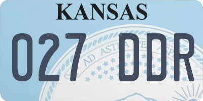 KS license plate 027DDR