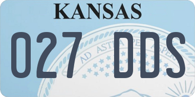 KS license plate 027DDS