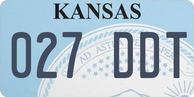 KS license plate 027DDT