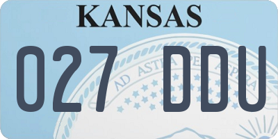 KS license plate 027DDU