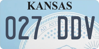 KS license plate 027DDV