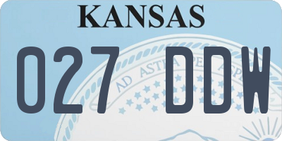 KS license plate 027DDW