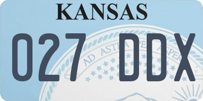 KS license plate 027DDX