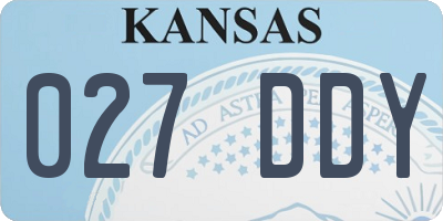 KS license plate 027DDY