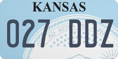 KS license plate 027DDZ