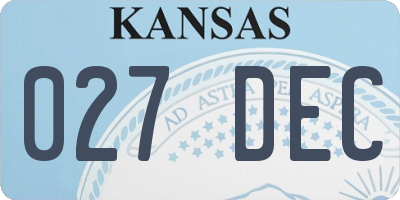 KS license plate 027DEC