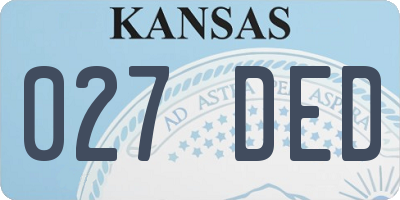 KS license plate 027DED