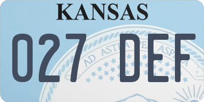 KS license plate 027DEF