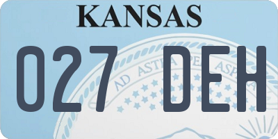 KS license plate 027DEH