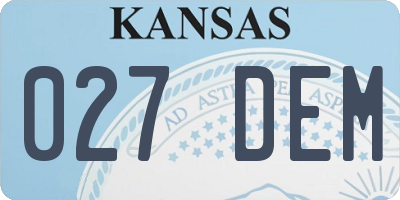 KS license plate 027DEM