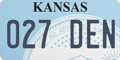 KS license plate 027DEN