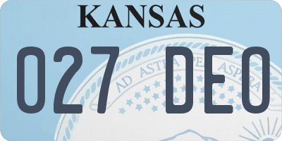 KS license plate 027DEO