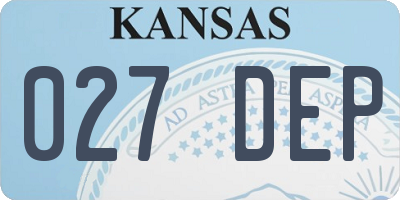 KS license plate 027DEP