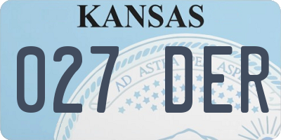 KS license plate 027DER