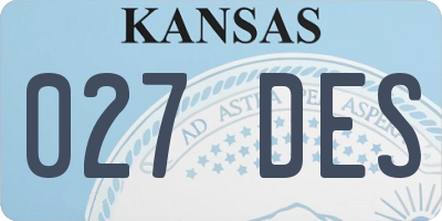 KS license plate 027DES