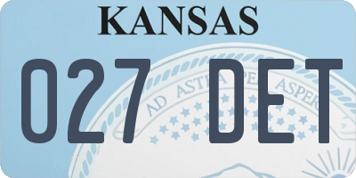 KS license plate 027DET