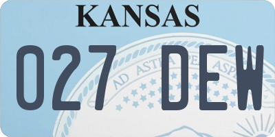 KS license plate 027DEW