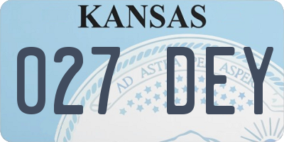 KS license plate 027DEY
