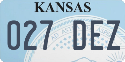KS license plate 027DEZ