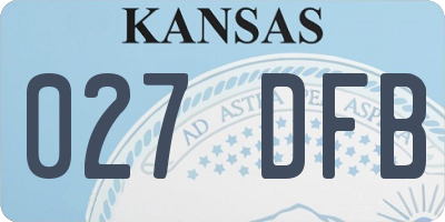 KS license plate 027DFB