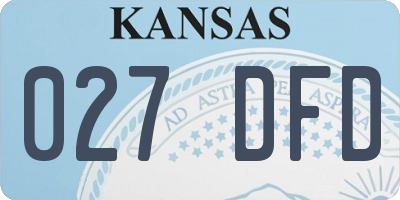 KS license plate 027DFD