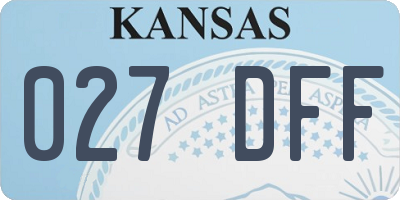 KS license plate 027DFF