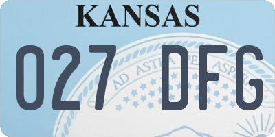KS license plate 027DFG