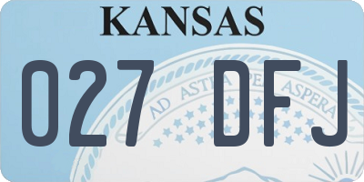 KS license plate 027DFJ