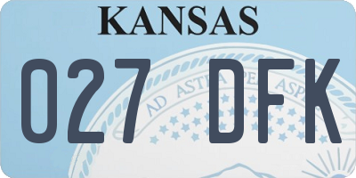 KS license plate 027DFK