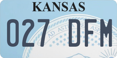 KS license plate 027DFM