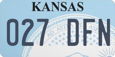 KS license plate 027DFN