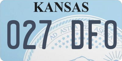 KS license plate 027DFO
