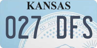 KS license plate 027DFS